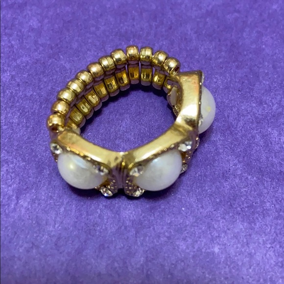 🔥Free w/any Purchase - beautiful RING, golden "pearl" inlay , super stretchy!! - Picture 3 of 3